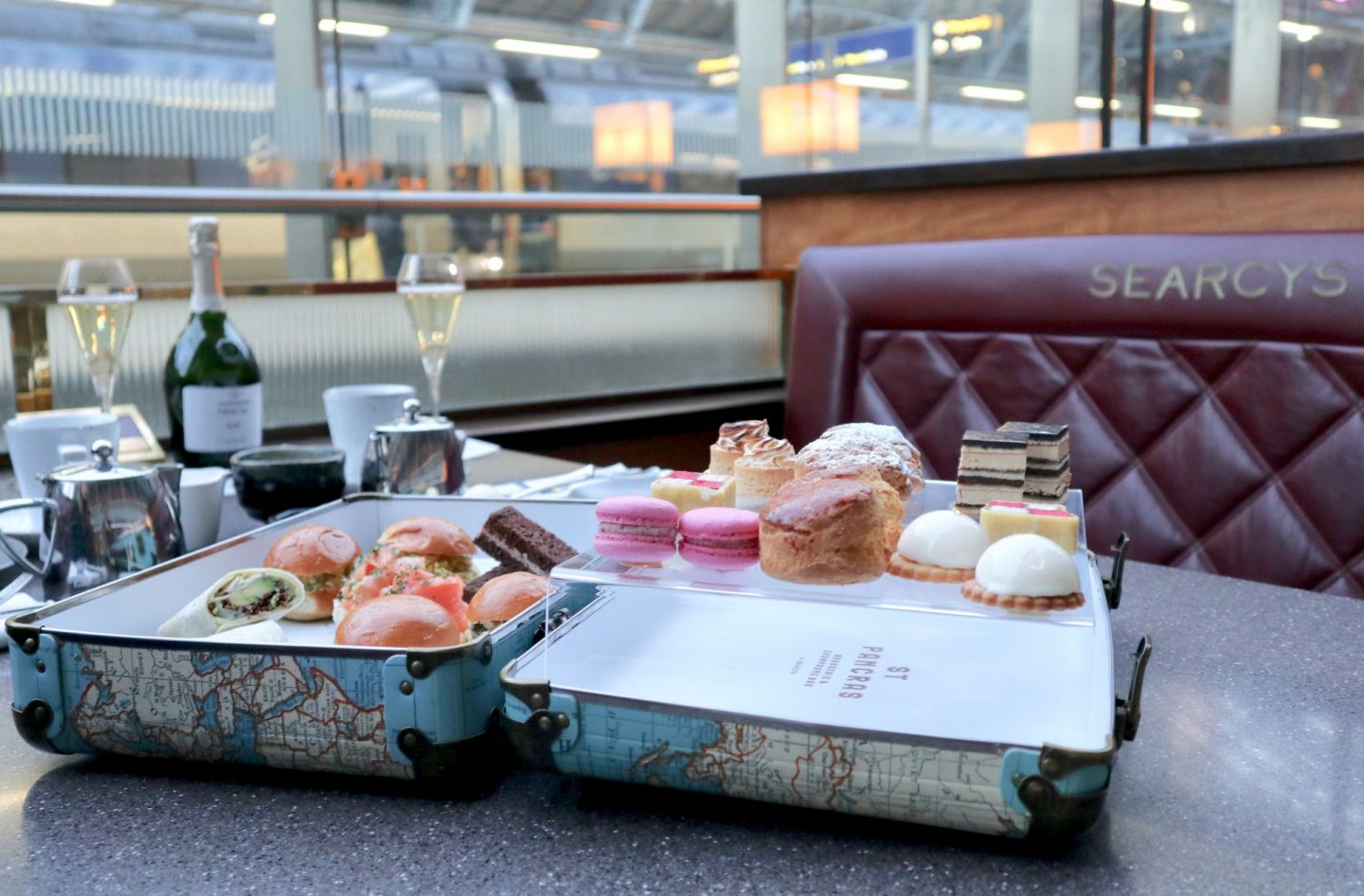 THE ART OF TRAVEL AFTERNOON TEA | ST PANCRAS CHAMPAGNE BAR BY SEARCYS